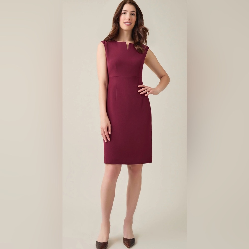 Kasper Burgundy Sleeveless Dress